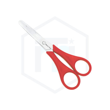 Tow Notches Plastic Handle Scissors Red